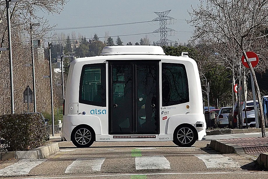The driverless bus that will run through Casa de Campo starting next Monday.