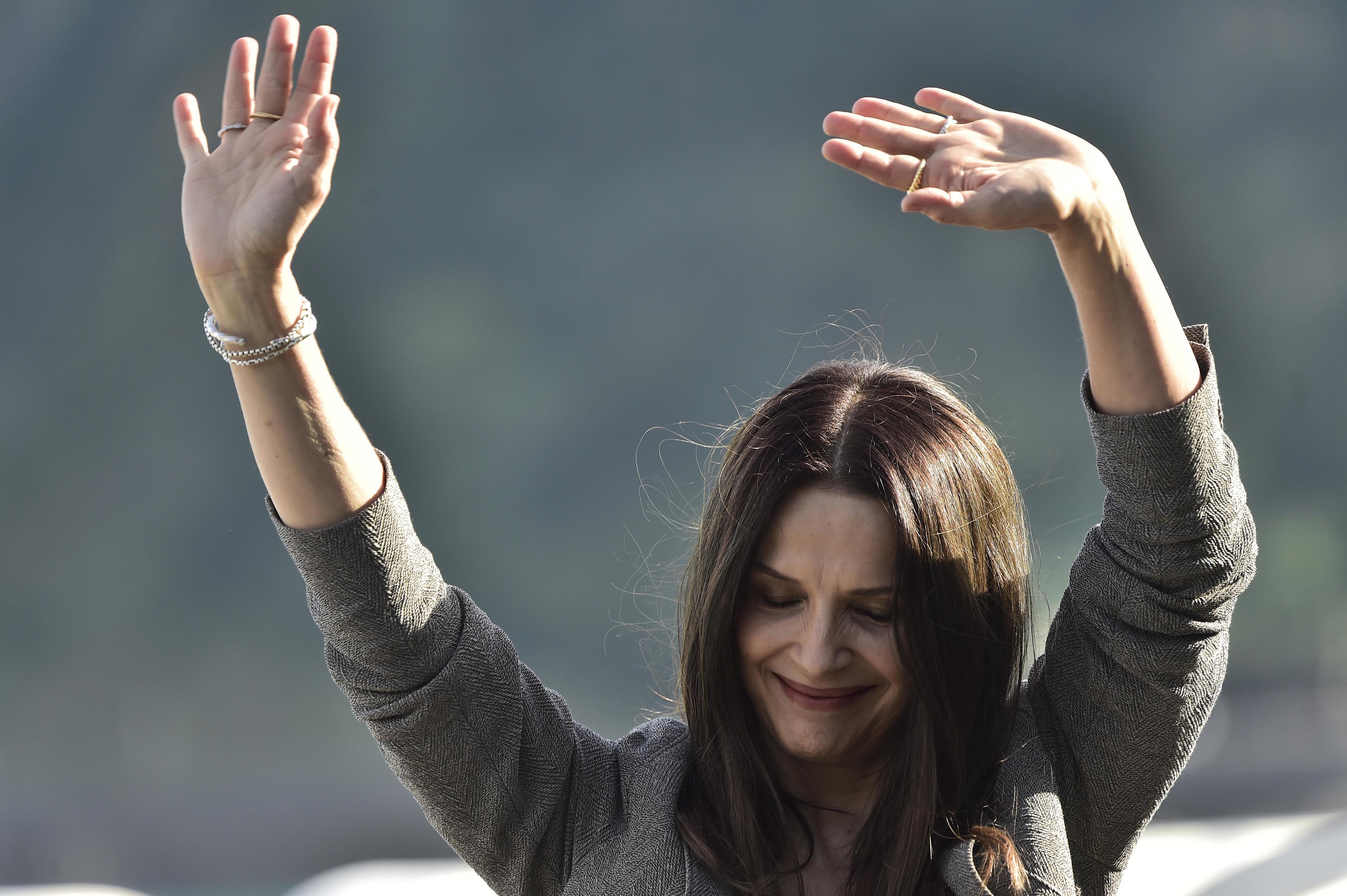 Actress Juliette Binoche poses in San Sebastian in 2022.
