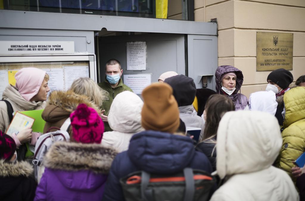 People from the Ukraine most of them refugees fleeing the war,