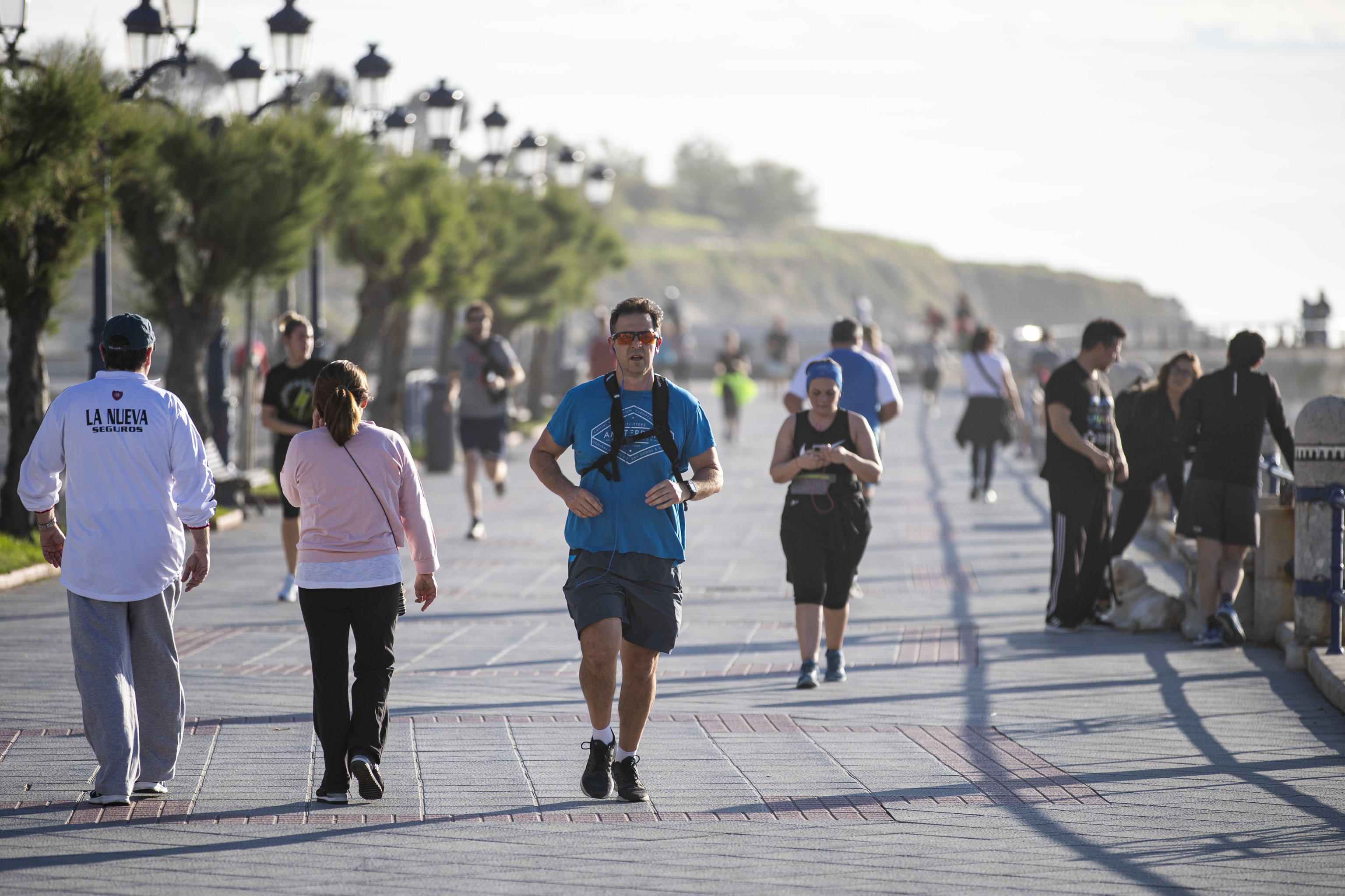 Santander residents go out for a run.