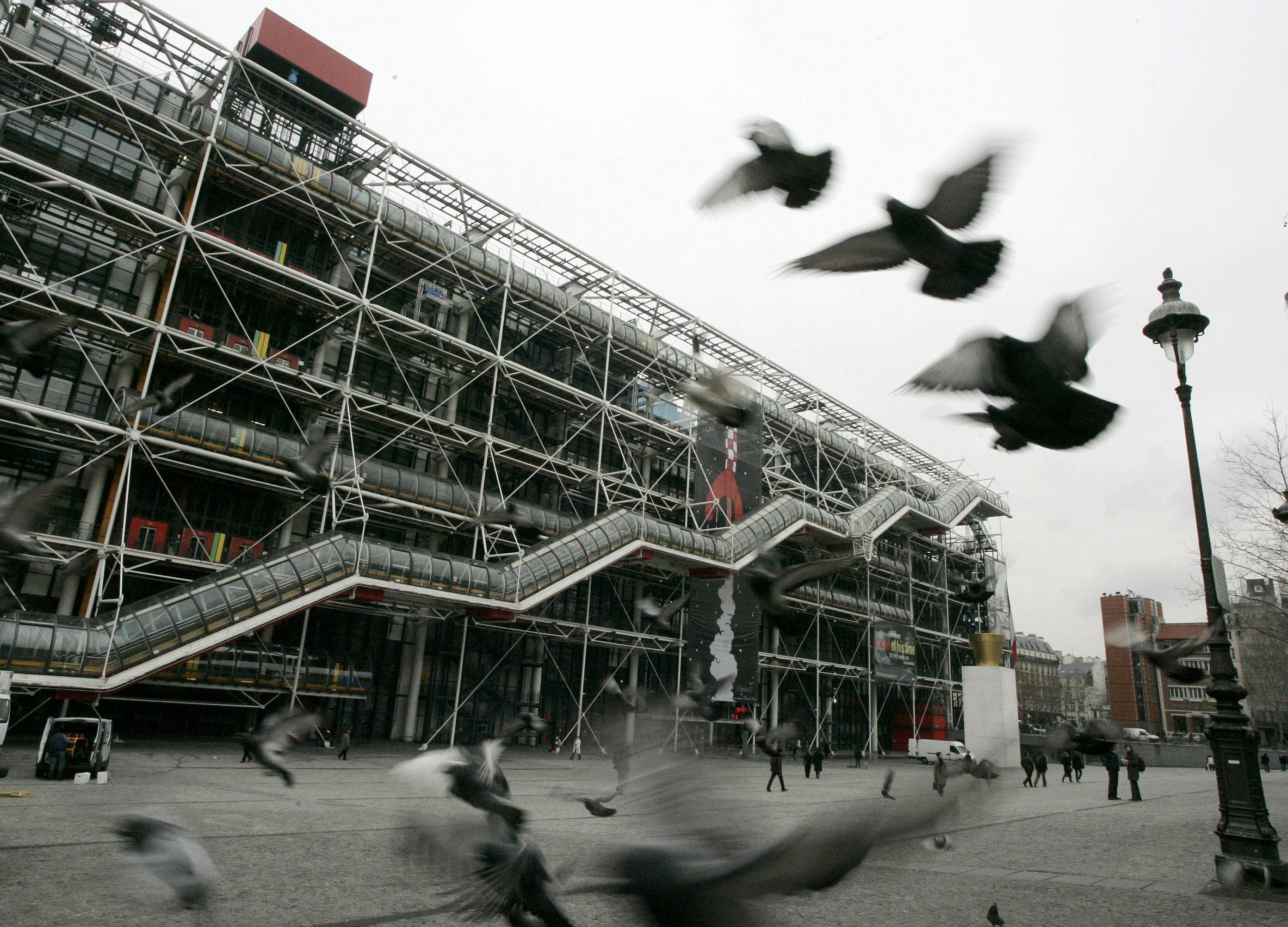 Facade of the Pompidou Center in Paris.