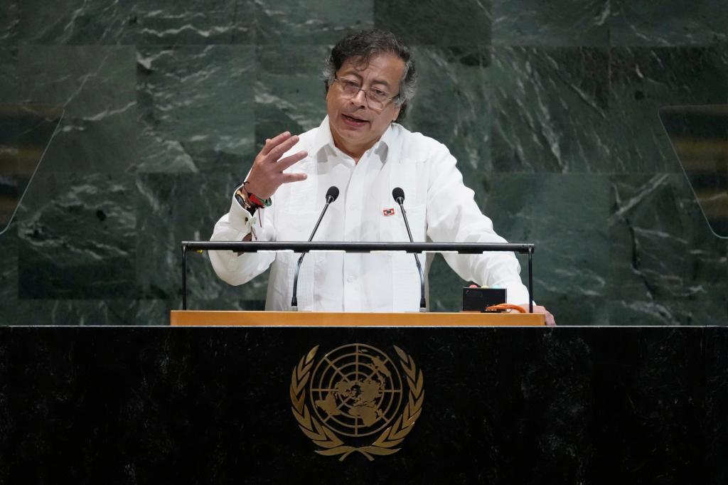 President of Colombia Gustavo Petro Urrego addresses the 80th session of the United Nations General Assembly