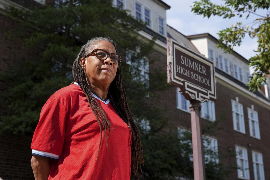Thomasina Clarke poses for a photo outside Sumner High School