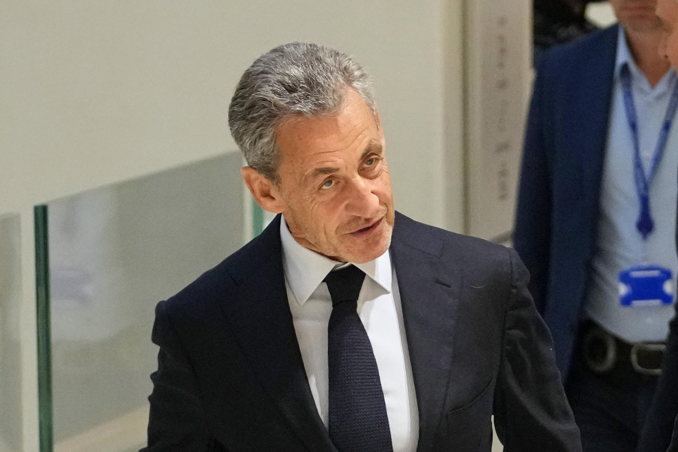 Nicolas Sarkozy arrives at the courthouse, in Paris.