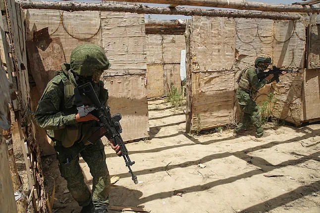 Russian soldiers during a training session.