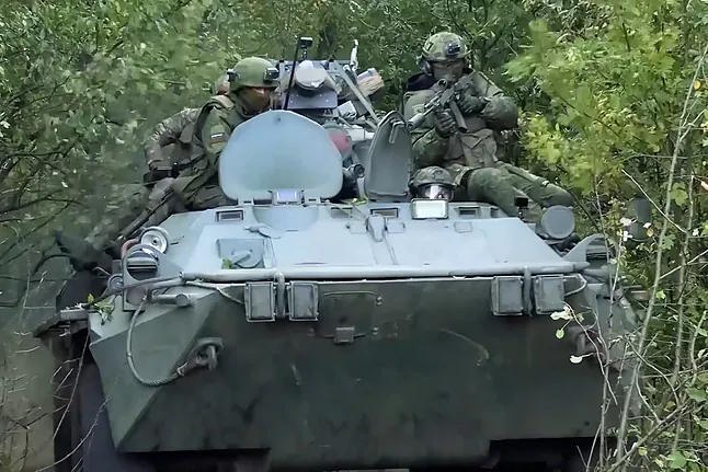 A Russian tank at an unknown location on the front.