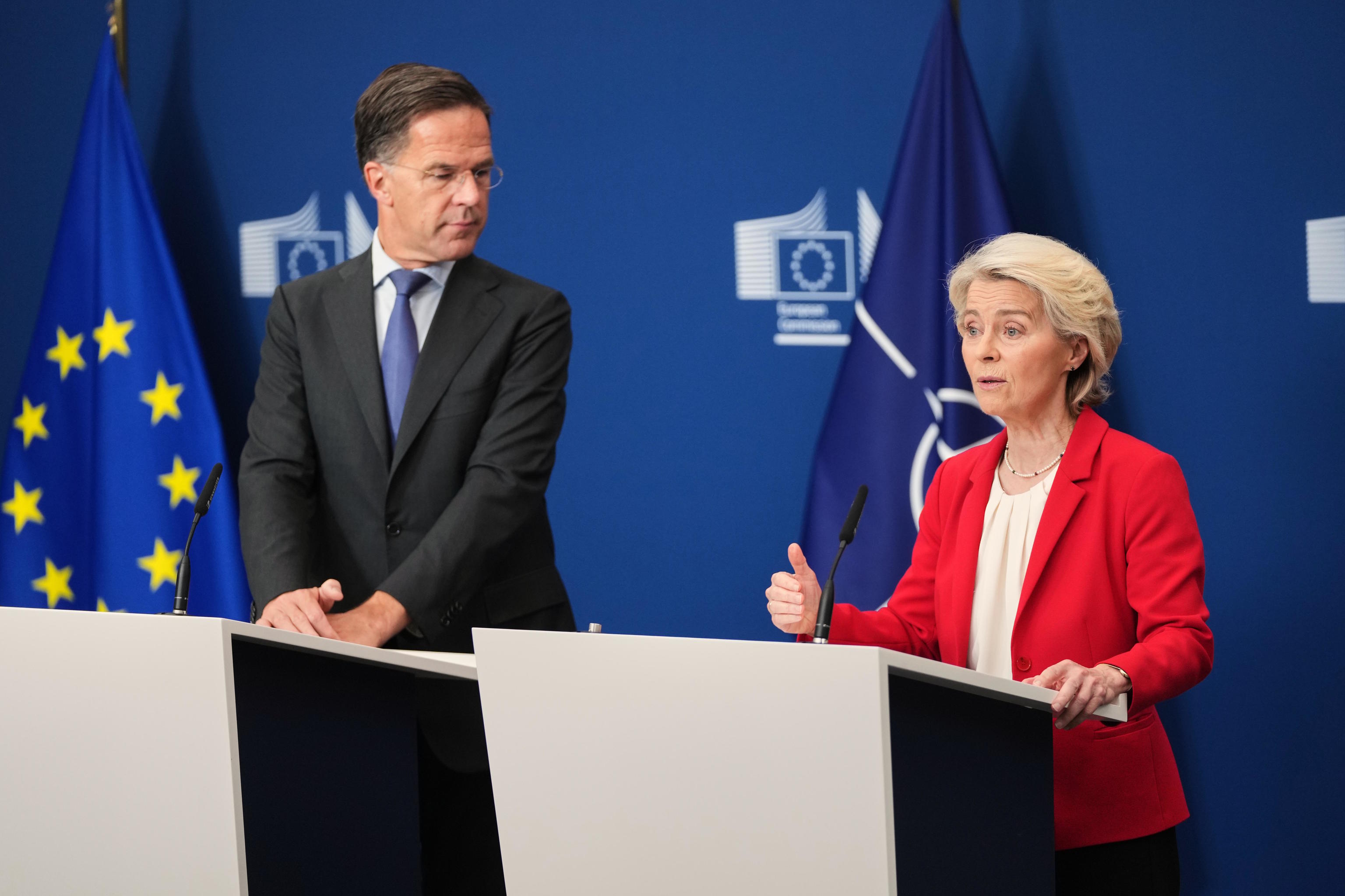 Ursula von der Leyen and NATO Secretary General Mark Rutte.
