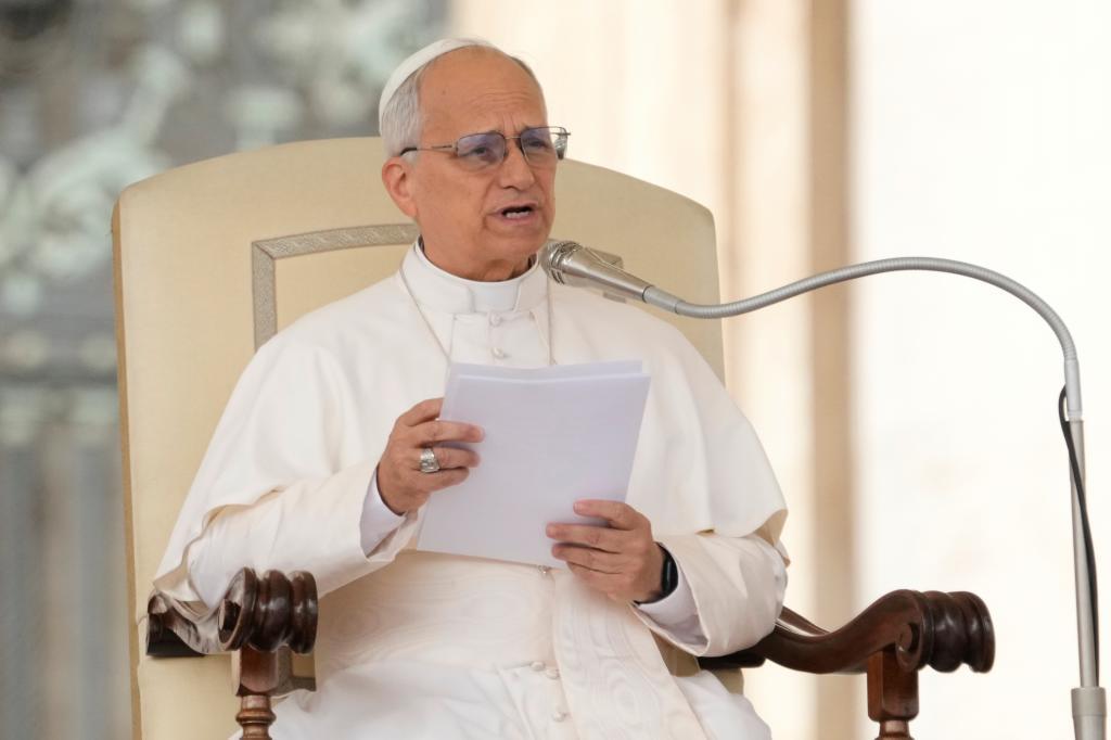 Pope Leo XIV holds his weekly general audience in St. Peter's Square at The Vatican