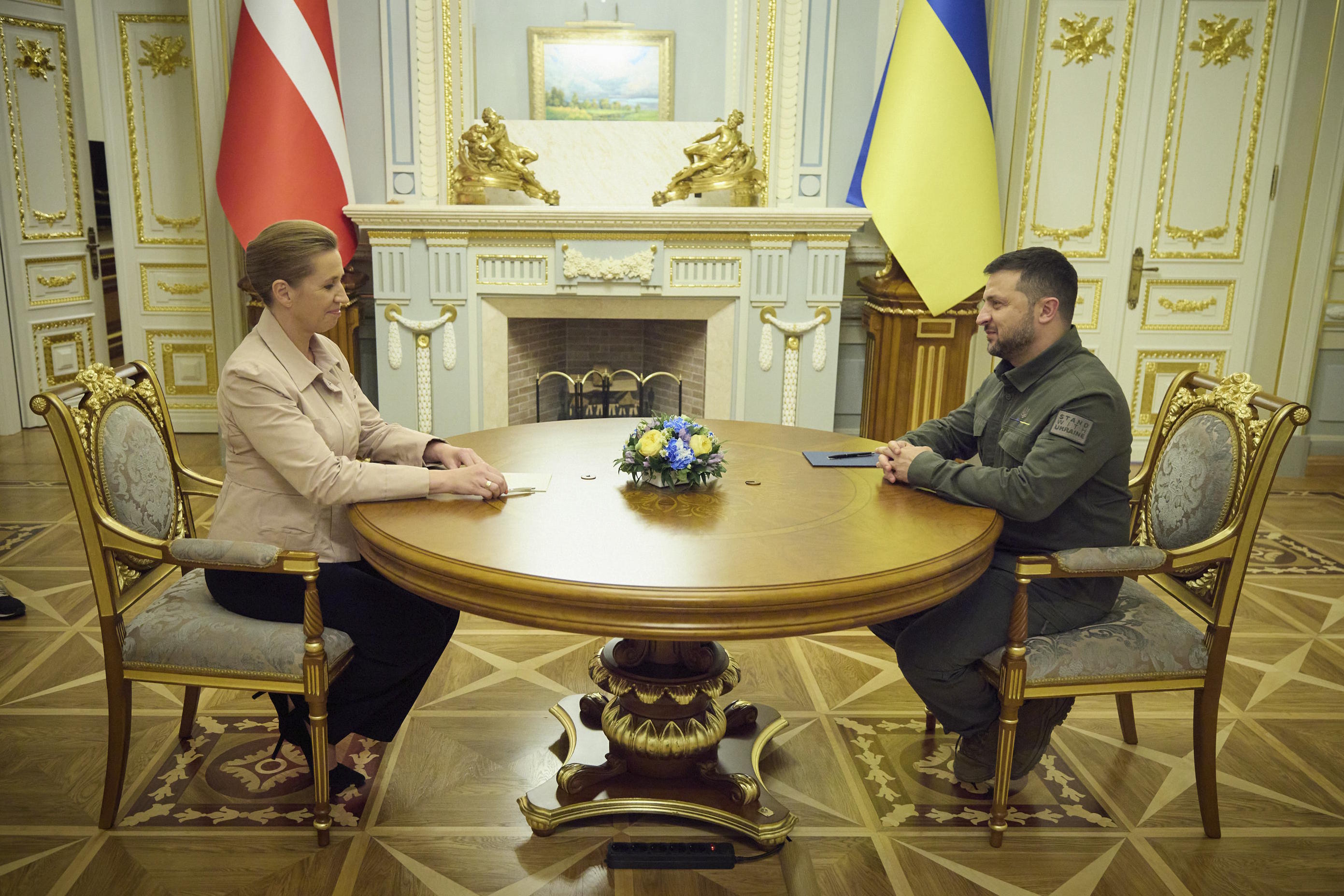 Ukrainian President Zelenskyy and Danish Prime Minister Mette Frederiksen.