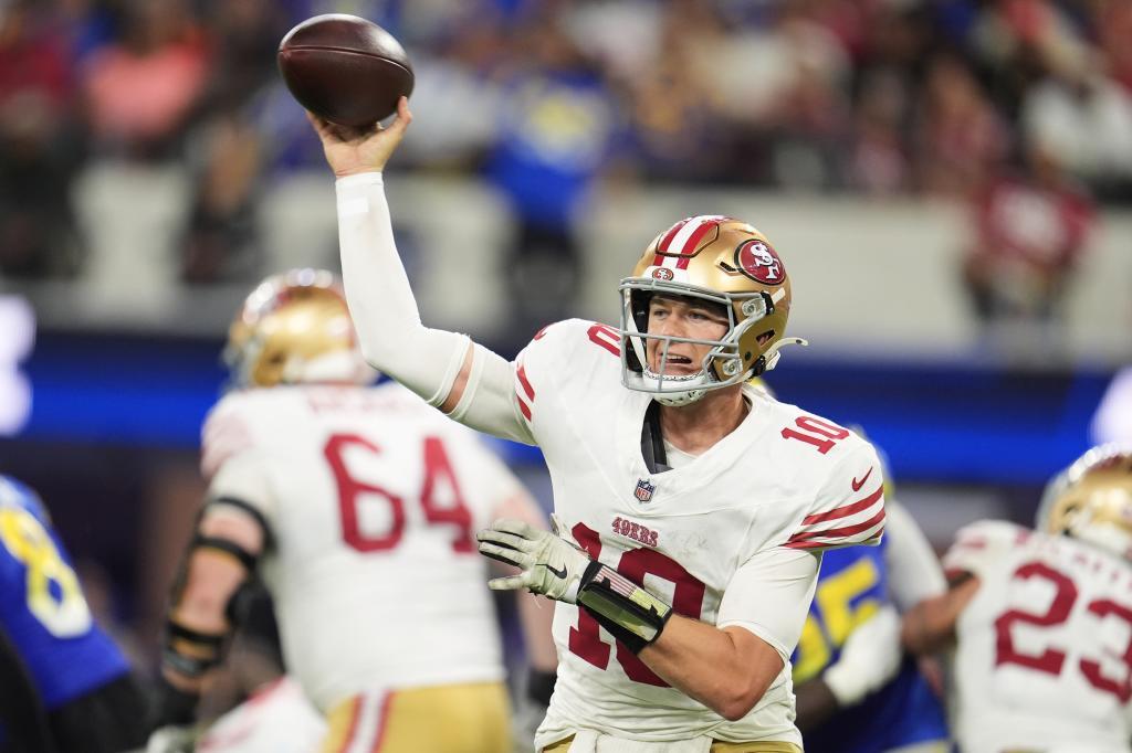 San Francisco 49ers quarterback Mac Jones.