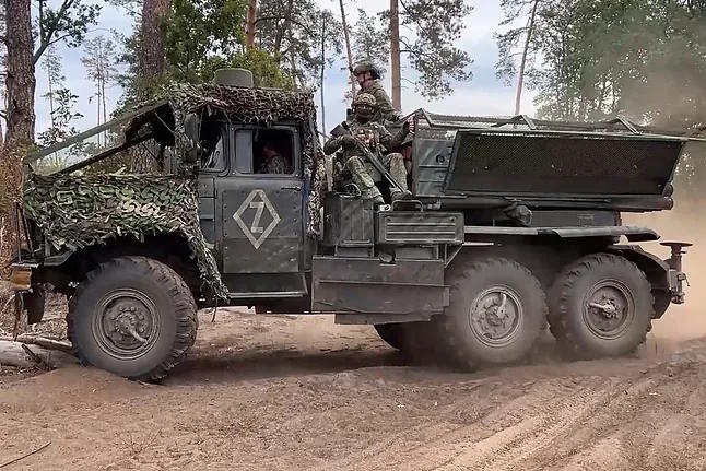 A Russian military vehicle.