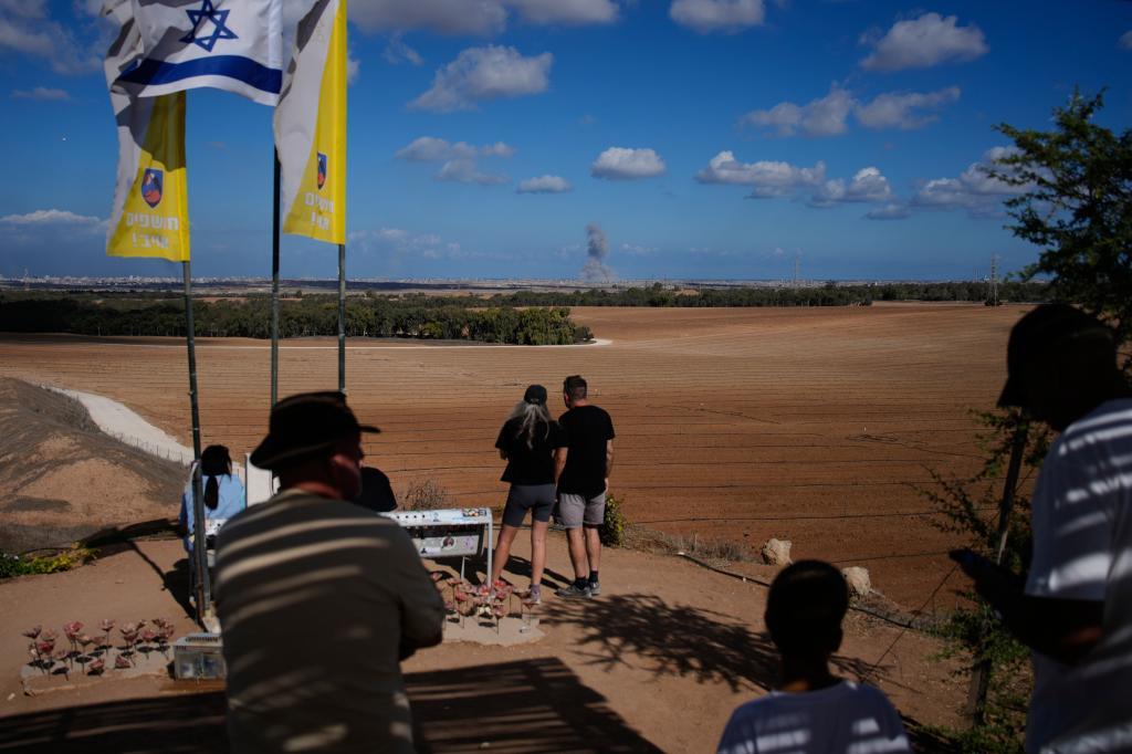 Smoke rises from an Israeli army bombardment in the Gaza Strip