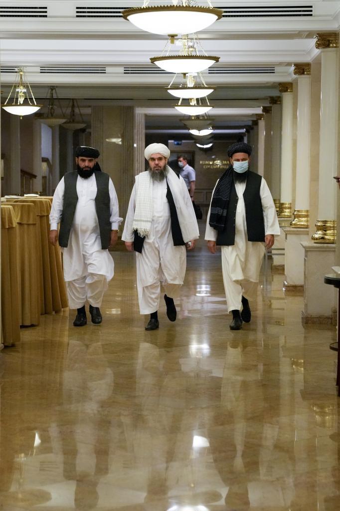 Members of political delegation from the Afghan Taliban's movement