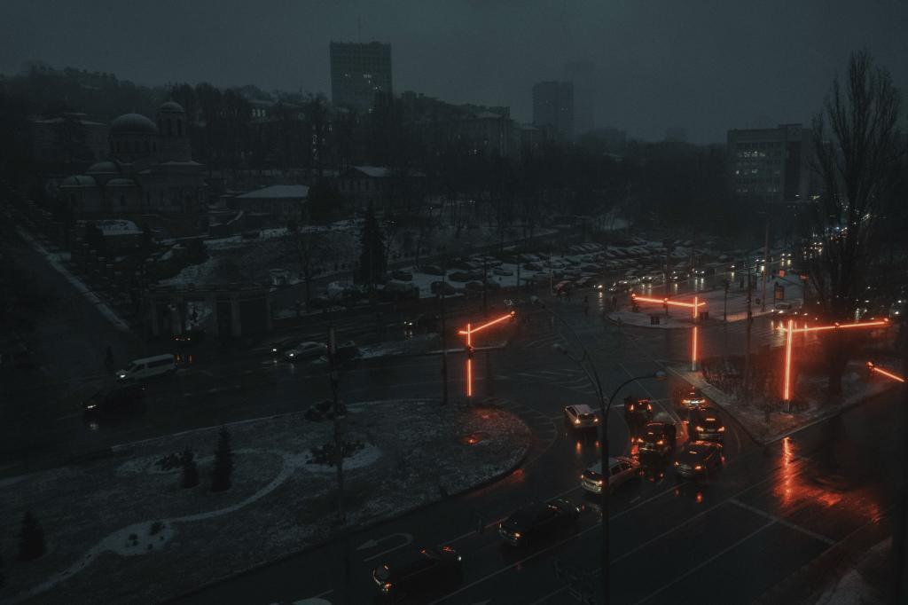Blackout in Kiev after Russian bombing in the middle of winter