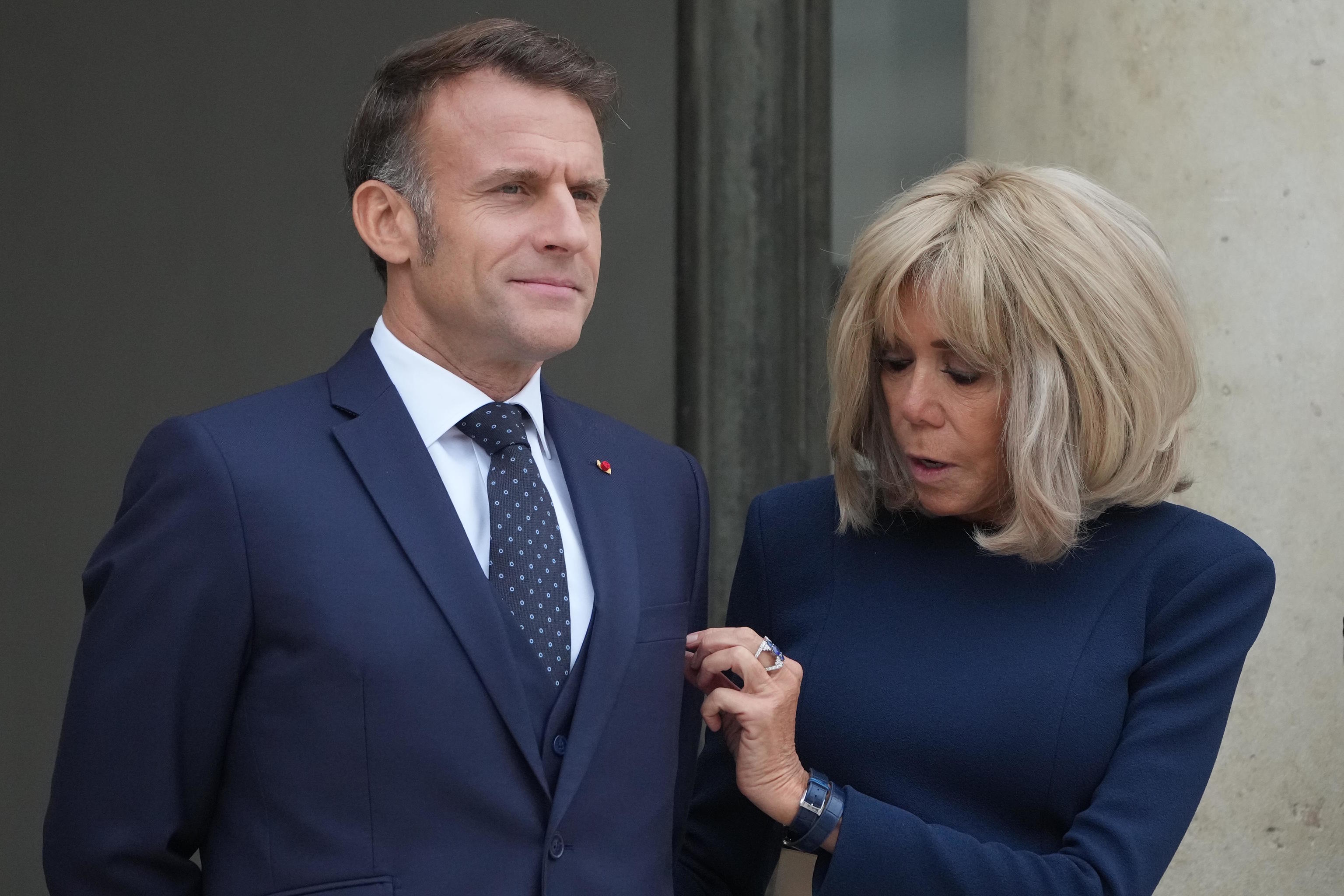 French President Emmanuel Macron and his wife Brigitte Macron.