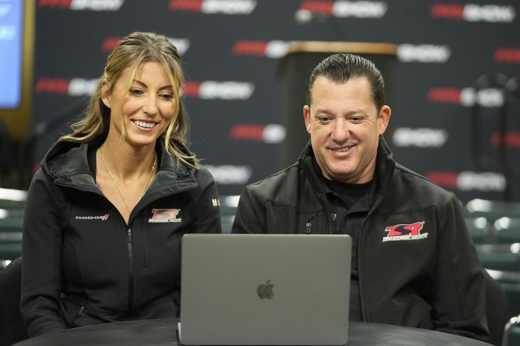 Leah Pruett and her husband Tony Stewart.