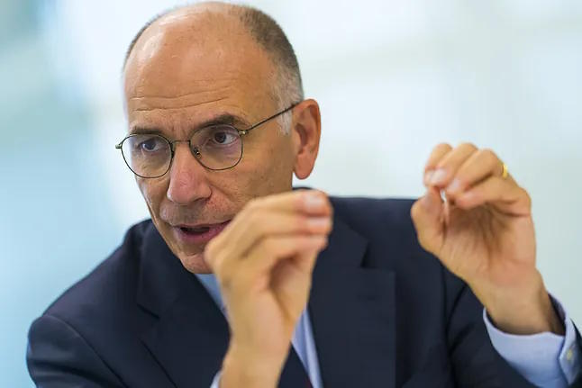 Enrico Letta, dean of IE University during the interview in Madrid.