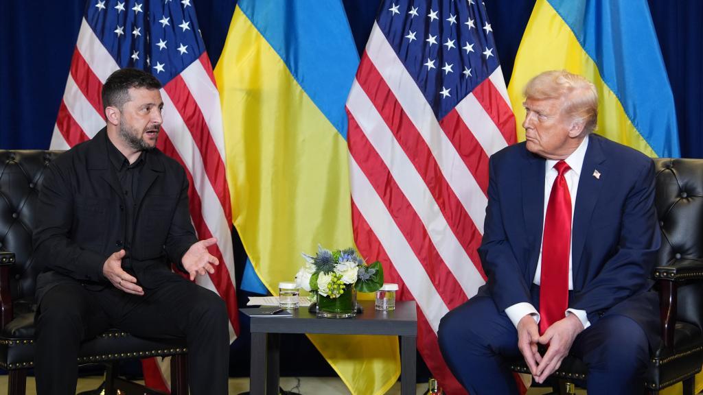 President Donald Trump meets with Ukrainian President Volodymyr Zelenskyy