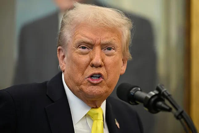 US President Donald Trump in the Oval Office of the White House last Wednesday.