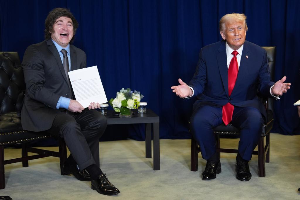 President Donald Trump meets with Argentine President Javier Milei
