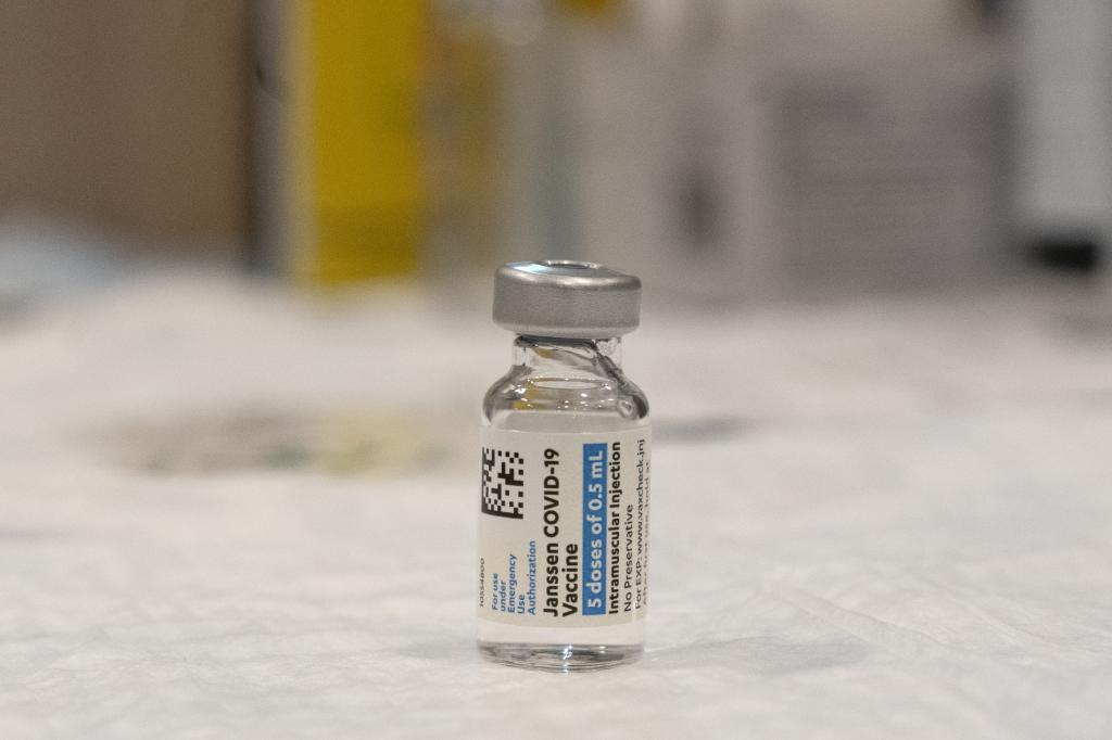 A vial of the Johnson & Johnson COVID-19 vaccine