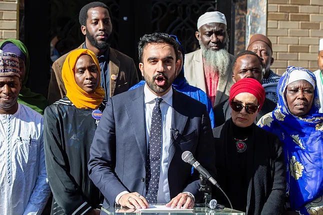 The favorite for mayor of New York, Zohran Mamdani.