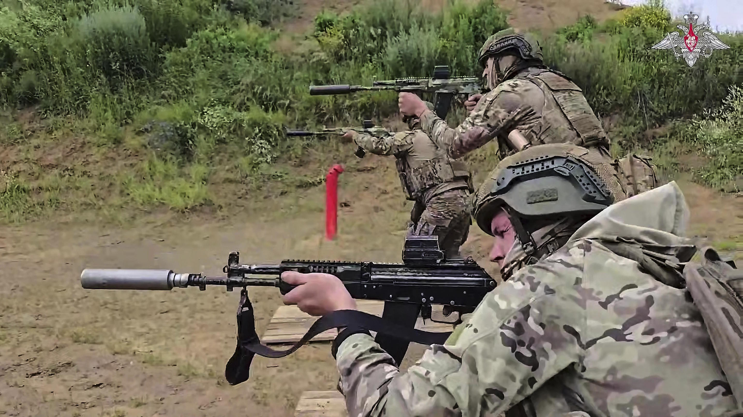 Russian servicemen of the special forces unit of the Central Military District.
