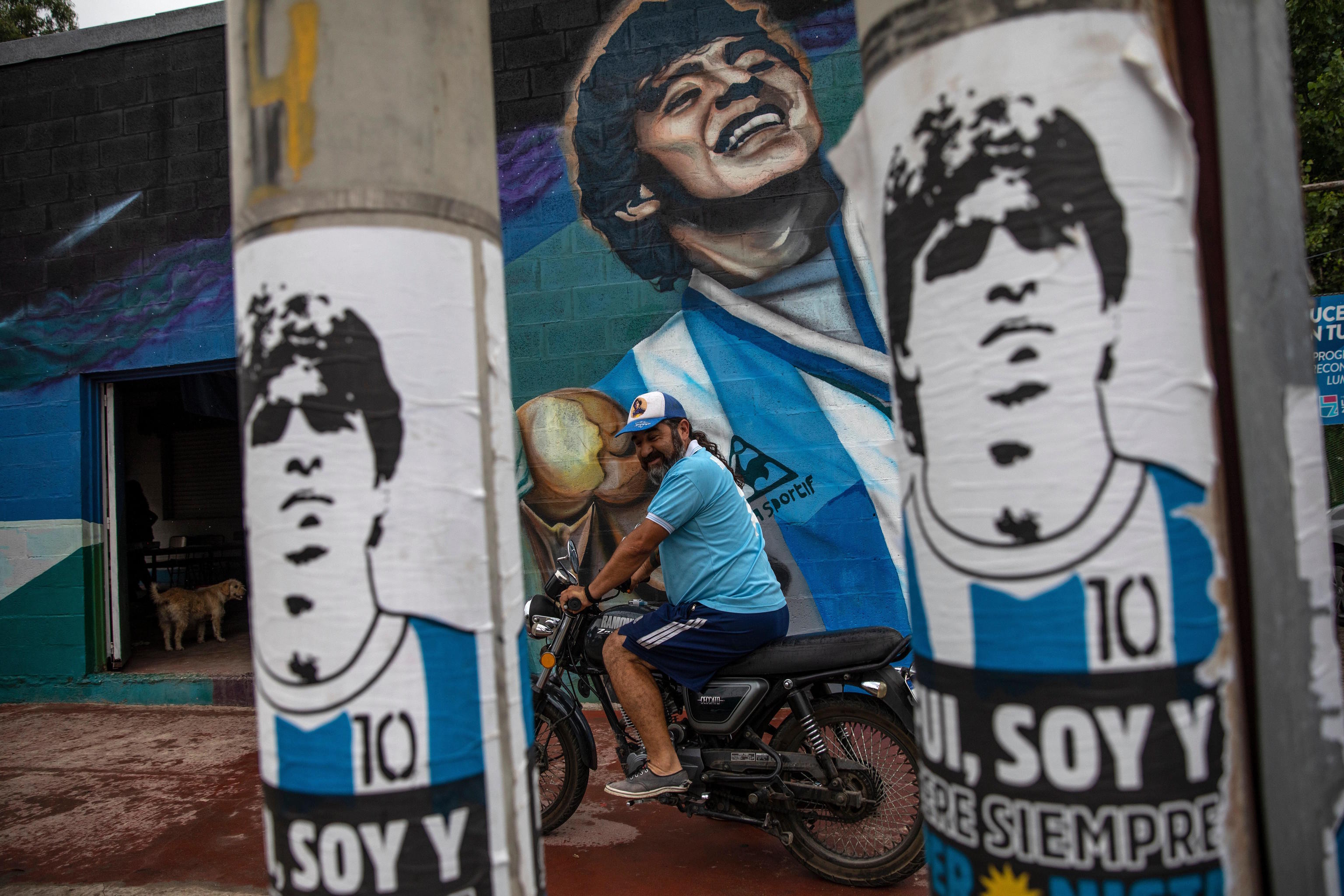 Mural with the image of Diego Maradona, in the Fiorito neighborhood, in Buenos Aires.