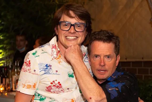 Michael J. Fox and his son Sam in a photo shared by Sam.