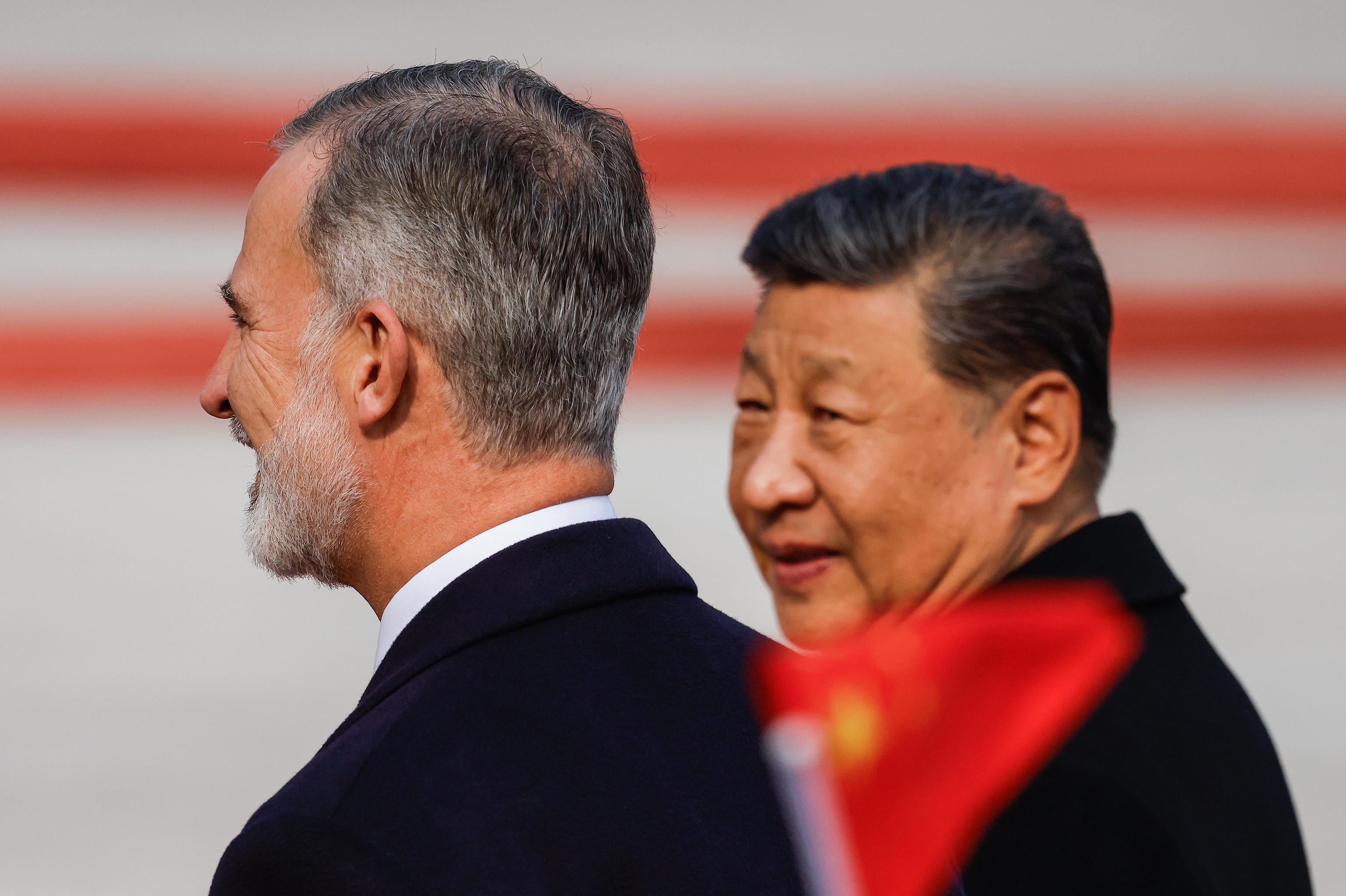 King Felipe VI of Spain, on the left, and the President of China, Xi Jinping.