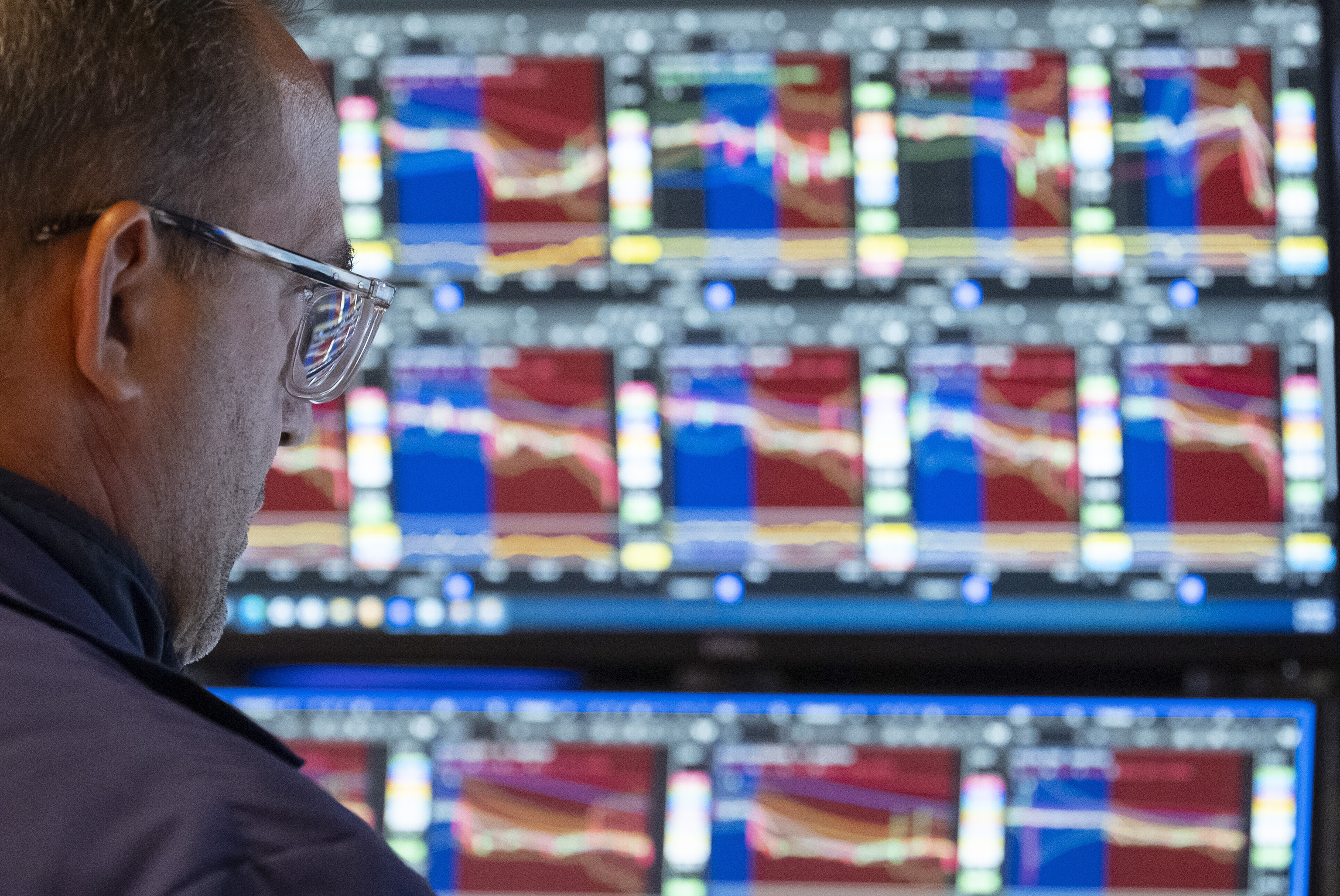 A Trader works on the floor of the New York Stock Exchange.