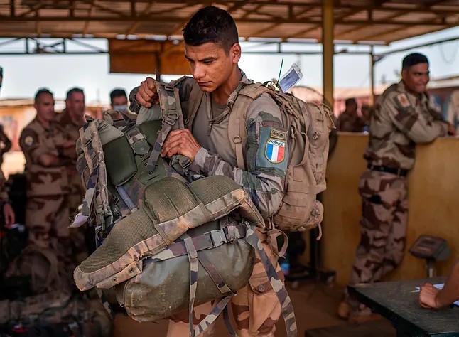 French soldiers during military training.