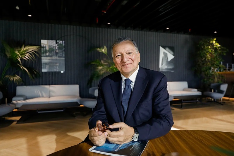 Jos Manuel Duro Barroso, at IE University, yesterday, in Madrid.