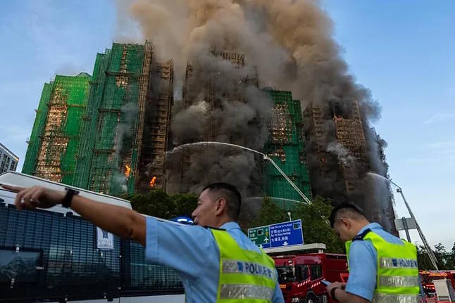 Fire in Hong Kong.
