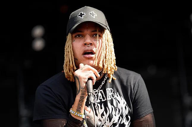 Rapper POORSTACY, in an image from a 2022 concert.