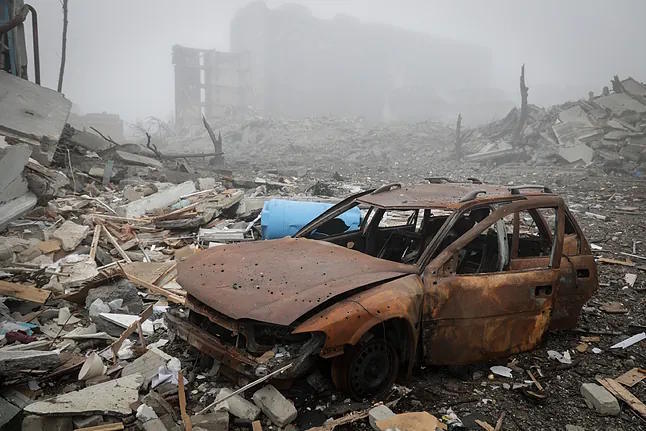 The city of Kostyantynivka in Donetsk is completely in ruins.
