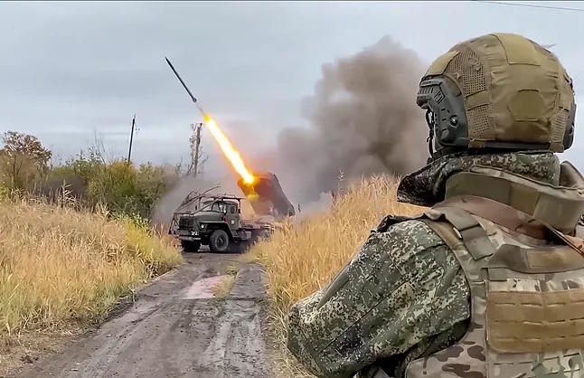 Launch of a missile by Russian troops.