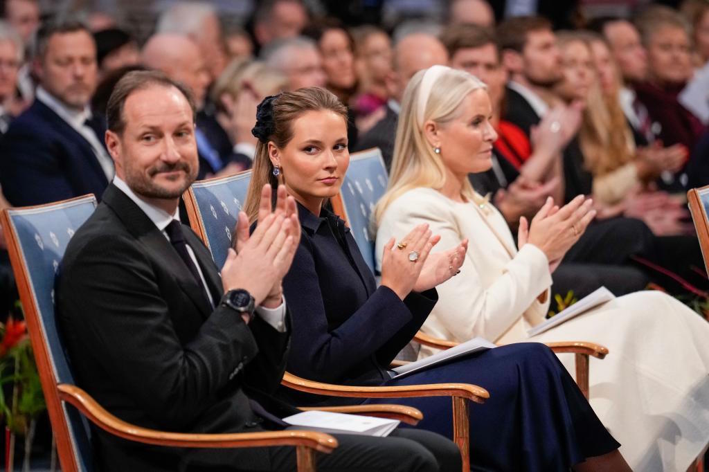 Norway's Prince Haakon, Princess Mette-Marit and Princess Ingrid Alexandra.
