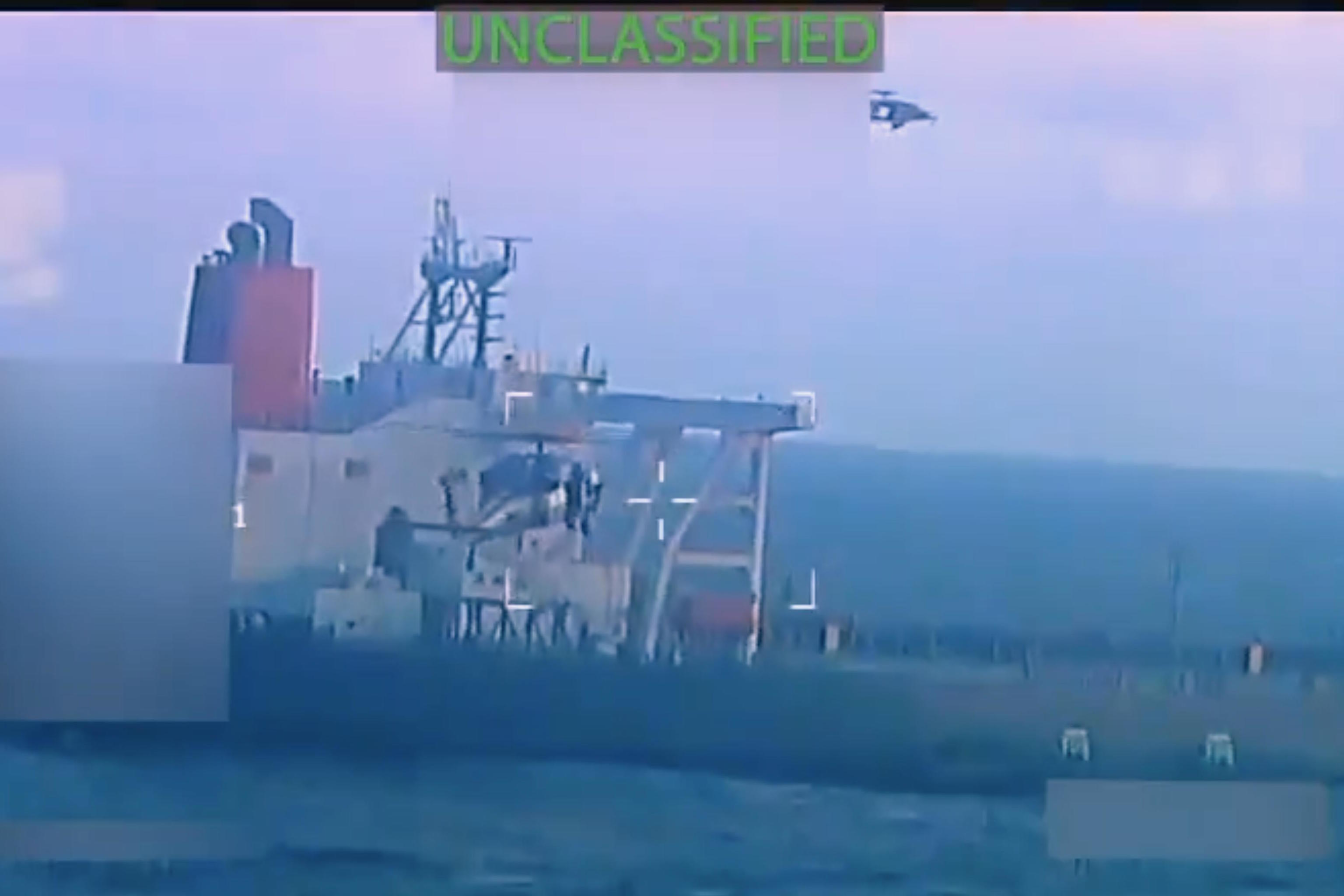 oil tanker being seized by U.S. forces off the coast of Venezuela.