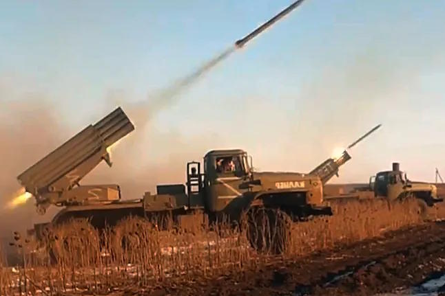 Russian missile launchers at an unknown location.