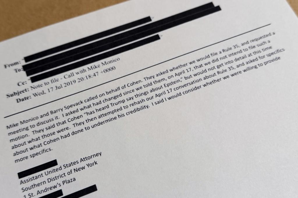 An email that was included in the U.S. Department of Justice