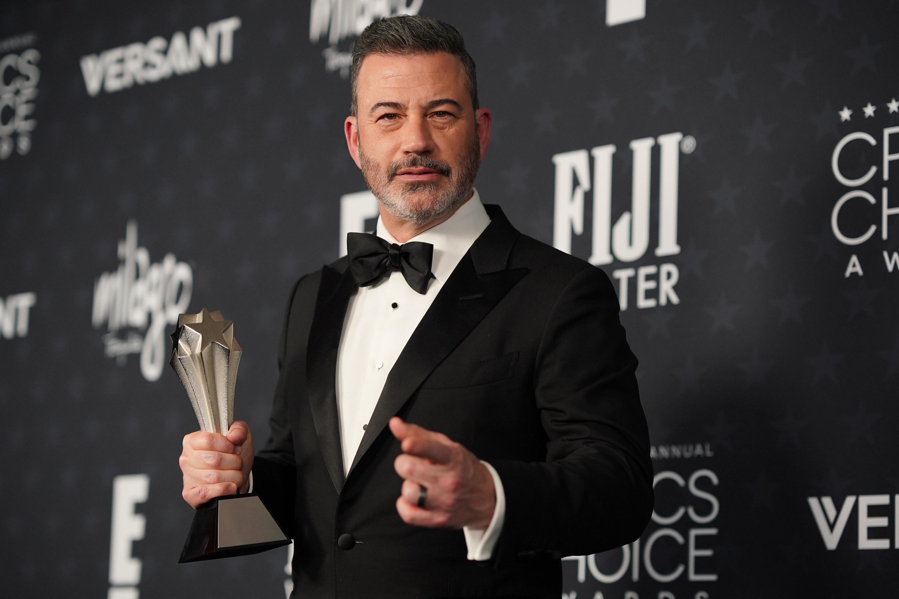 Jimmy Kimmel, winner of the award for best talk show for "Jimmy Kimmel Live!".
