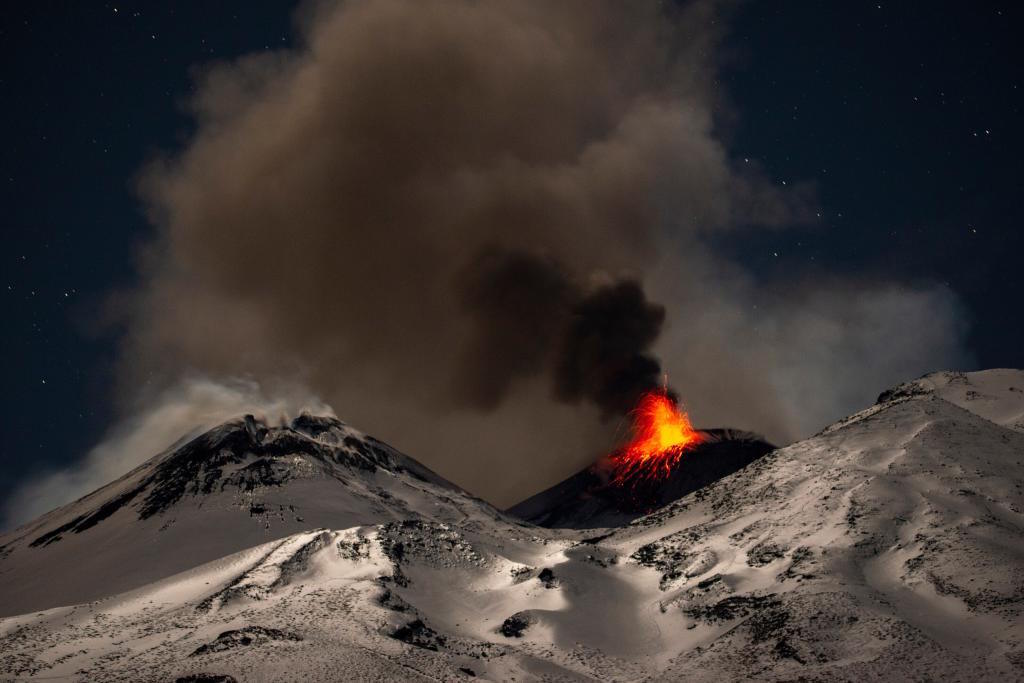 Explosive activity concentrates at the north-east crater of the Mount Etna.