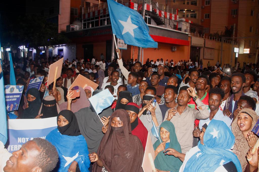 People protest against Israel's recognition of the self-declared Republic of Somaliland in Mogadishu, Somalia