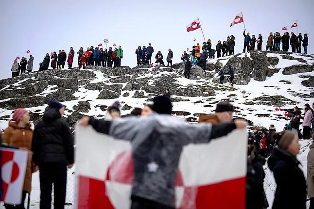 Thousands of Greenlanders protest in Nuuk against Trump's plans.