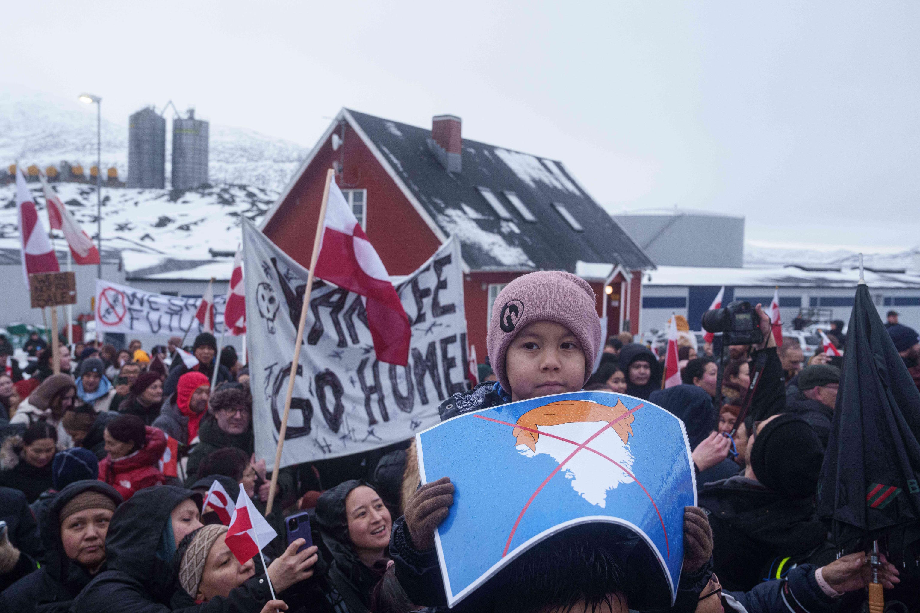 Protests against Donald Trump's plans for Greenland.