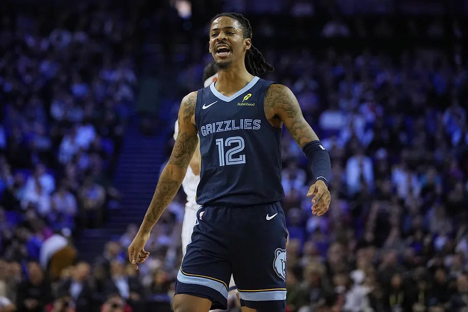 Ja Morant, during the game in London between the Grizzlies and the Magic.