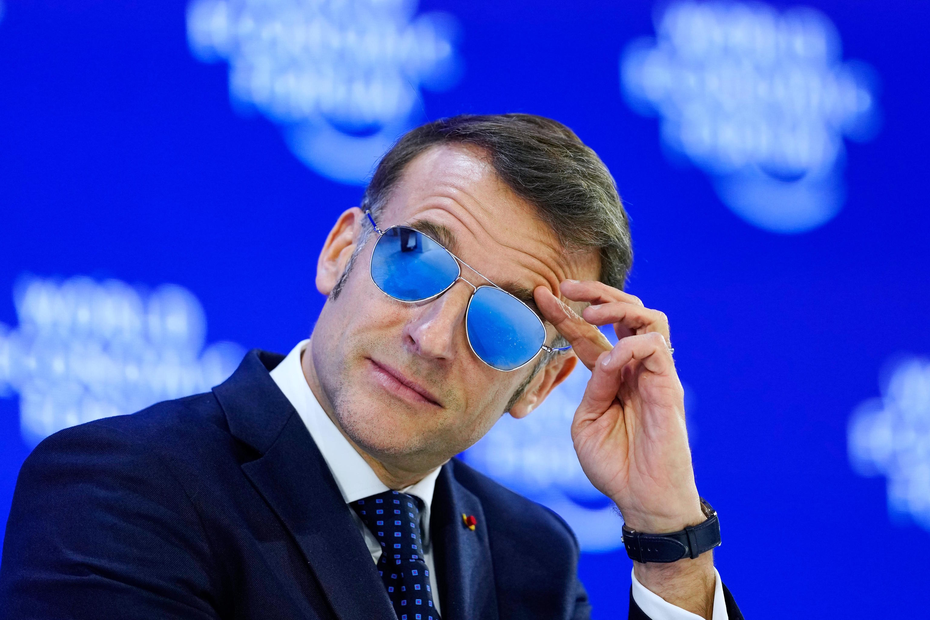 French President Emmanuel Macron in Davos.