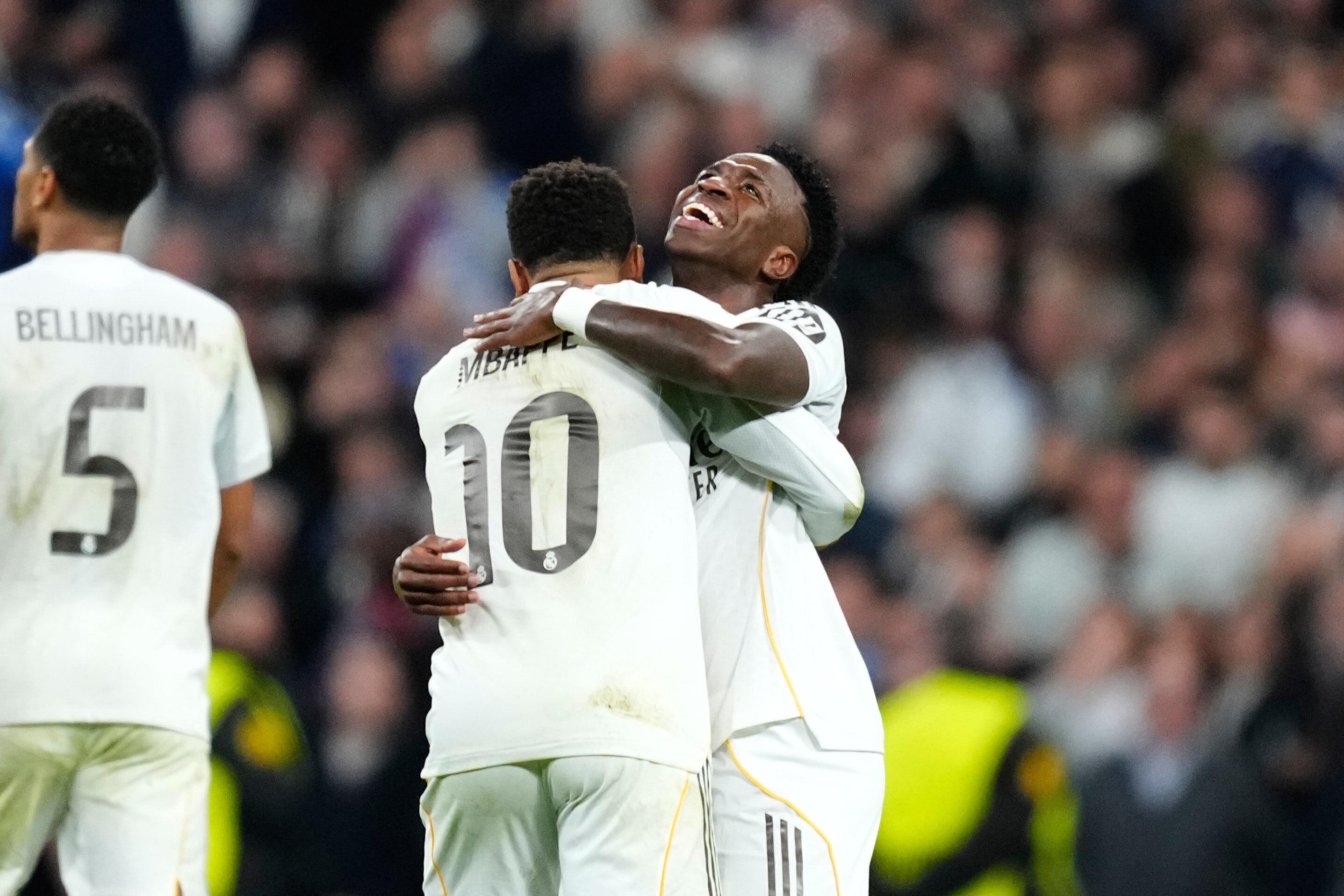 Vinicius Junior celebrates his goal.