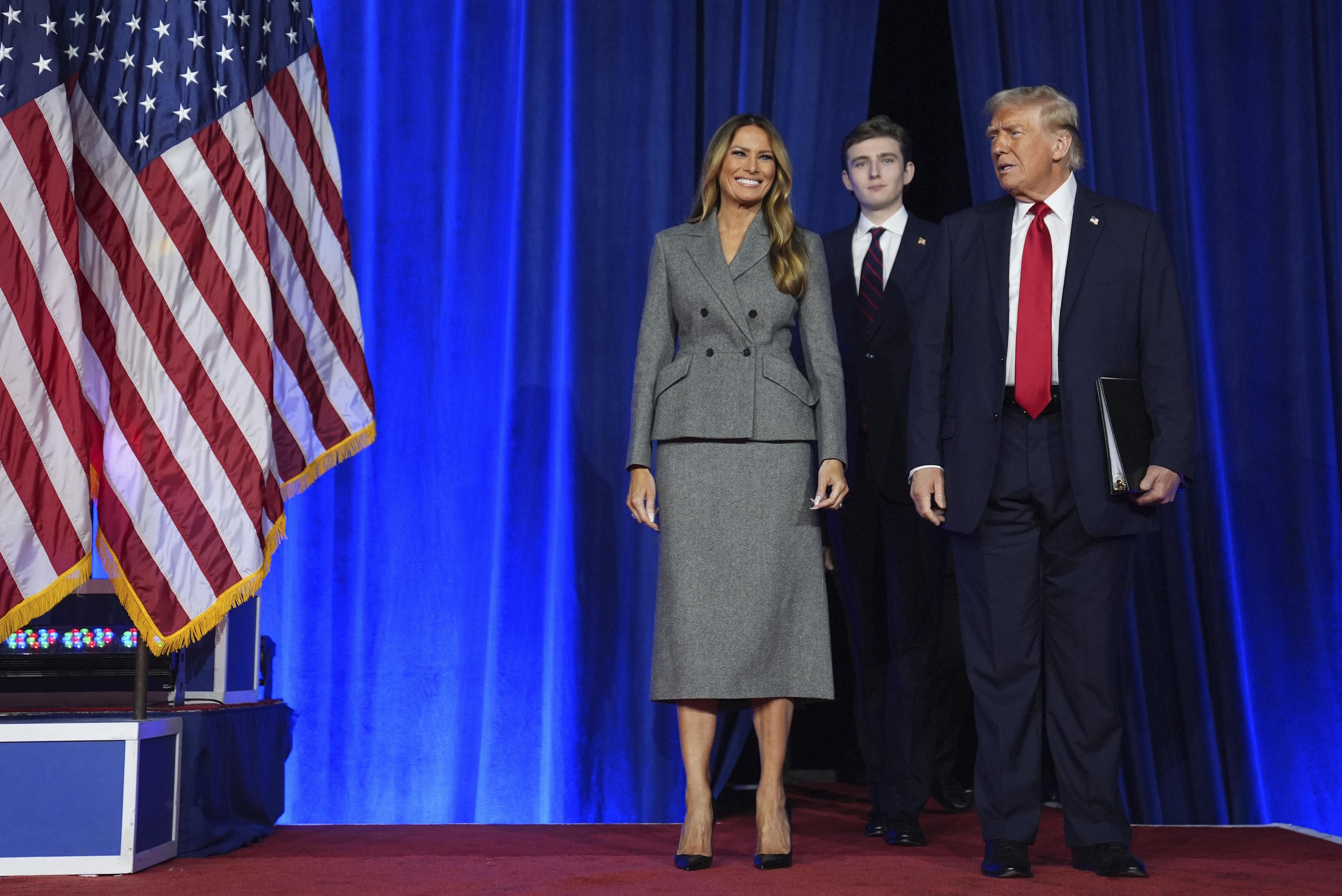 Barron Trump with his parents, Melania and Donald Trump.